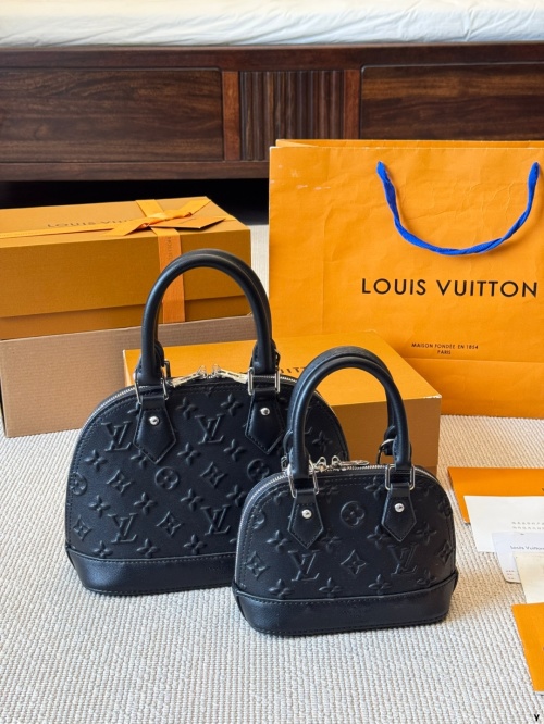Louis Vuitton Alma BB Embossed Leather Satchel,Black, Adjustable Strap 1 Louis Vuitton Alma BB Embossed Leather Satchel,Black, Adjustable Strap