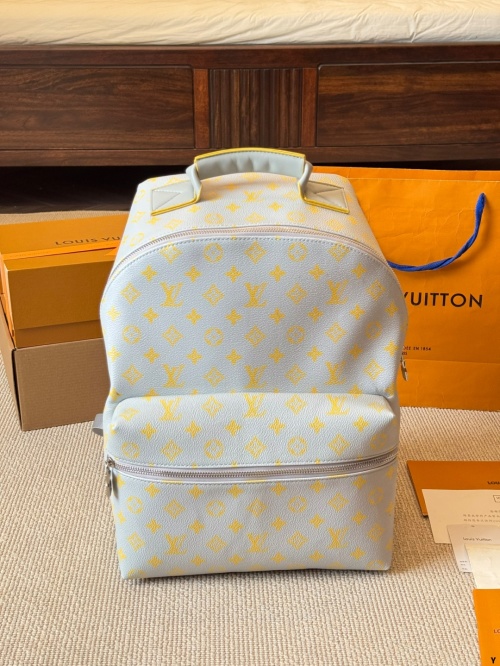 Louis Vuitton Men's Backpack Monogram Coated Canvas Leather Trim 1 Louis Vuitton Men's Backpack Monogram Coated Canvas Leather Trim