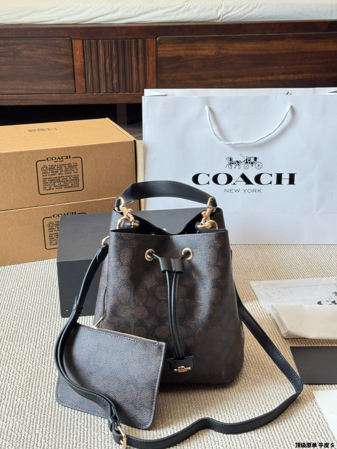 Coach Rowan Bucket Bag - Signature Coated Canvas Leather, Classic Design