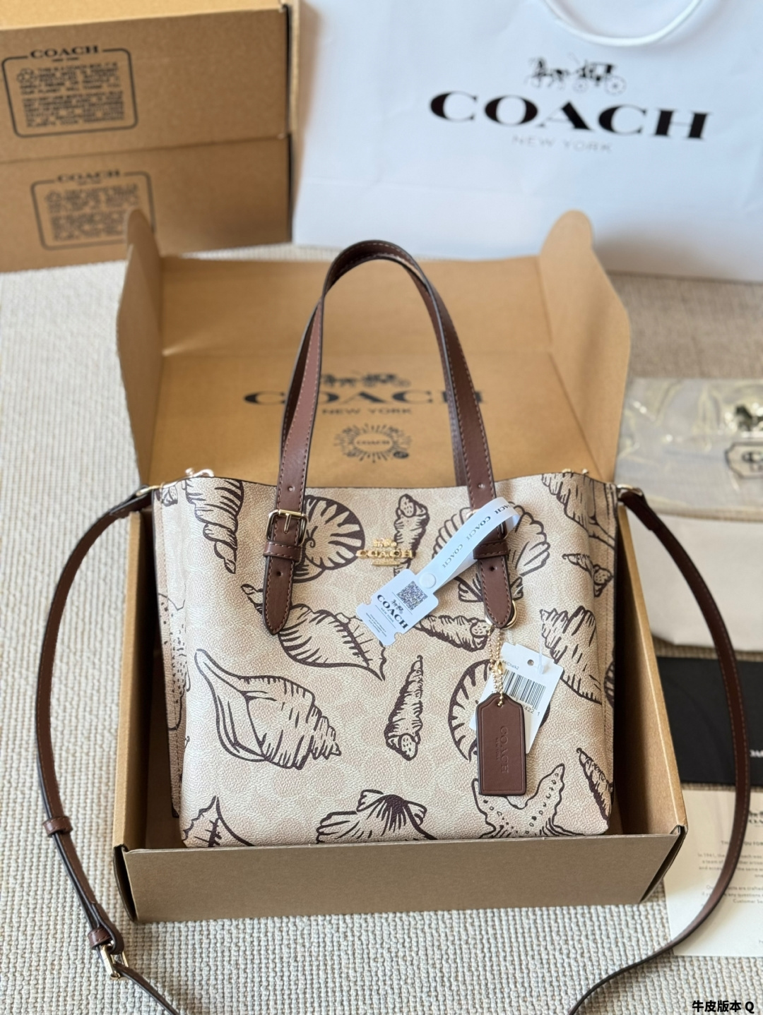 Versión de piel de vaca Coach mollie25 Bolso tote 蔻驰♥️Último bolso de compras de la fábrica de COACH Envío🌟Calidad sup…