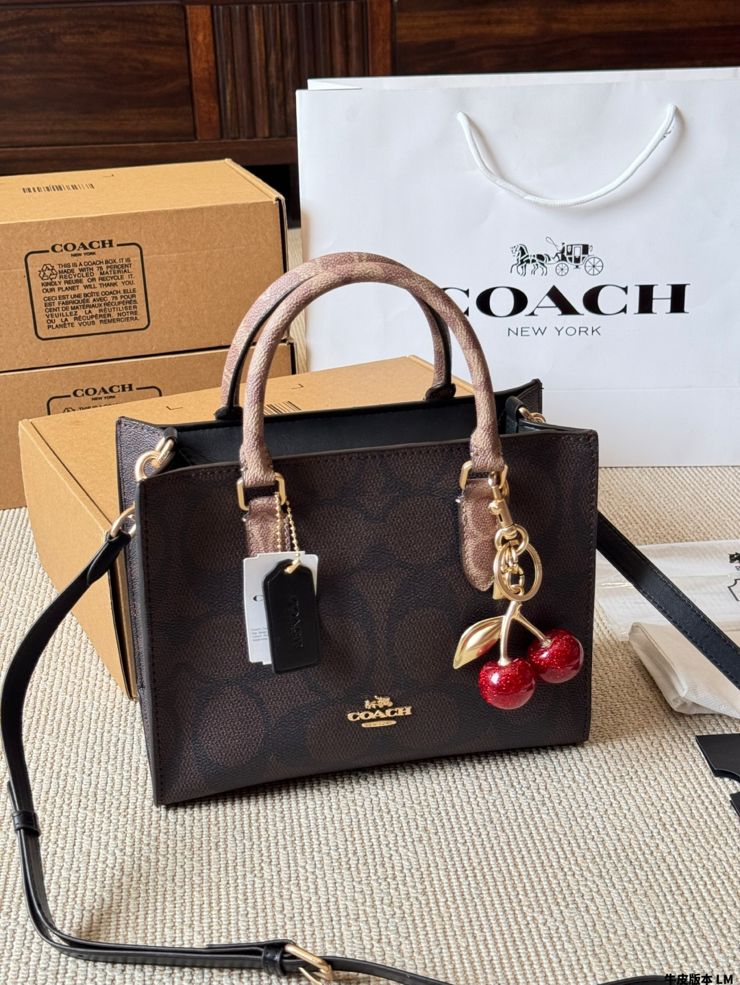Versión de piel de vaca Tamaño pequeño Coach Nuevo modelo Miggie Small Tote COACH Bolso funcional de la serie 12.1 El m…