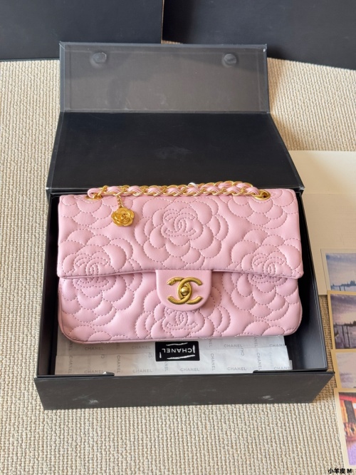 Chanel Classic Flap Bag Pink Lambskin Camellia Gold Hardware, 26 cm 1 Chanel Classic Flap Bag Pink Lambskin Camellia Gold Hardware, 26 cm