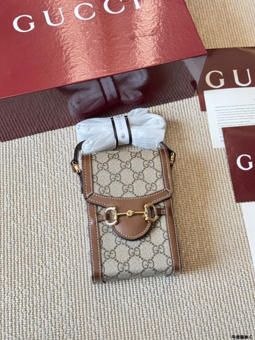 Gucci 1955 Horsebit Phone Bag - GG Supreme Canvas, Adjustable Strap 1 Gucci 1955 Horsebit Phone Bag - GG Supreme Canvas, Adjustable Strap
