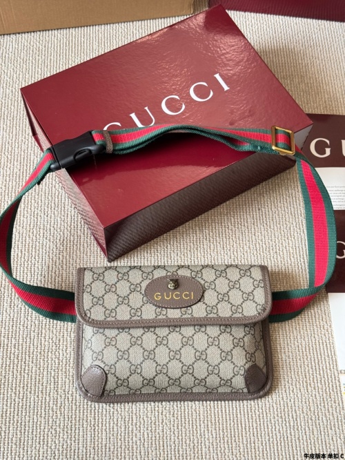 Gucci Tiger Head Belt Bag Original Leather with Web Strap, 20cm 1 Gucci Tiger Head Belt Bag Original Leather with Web Strap, 20cm