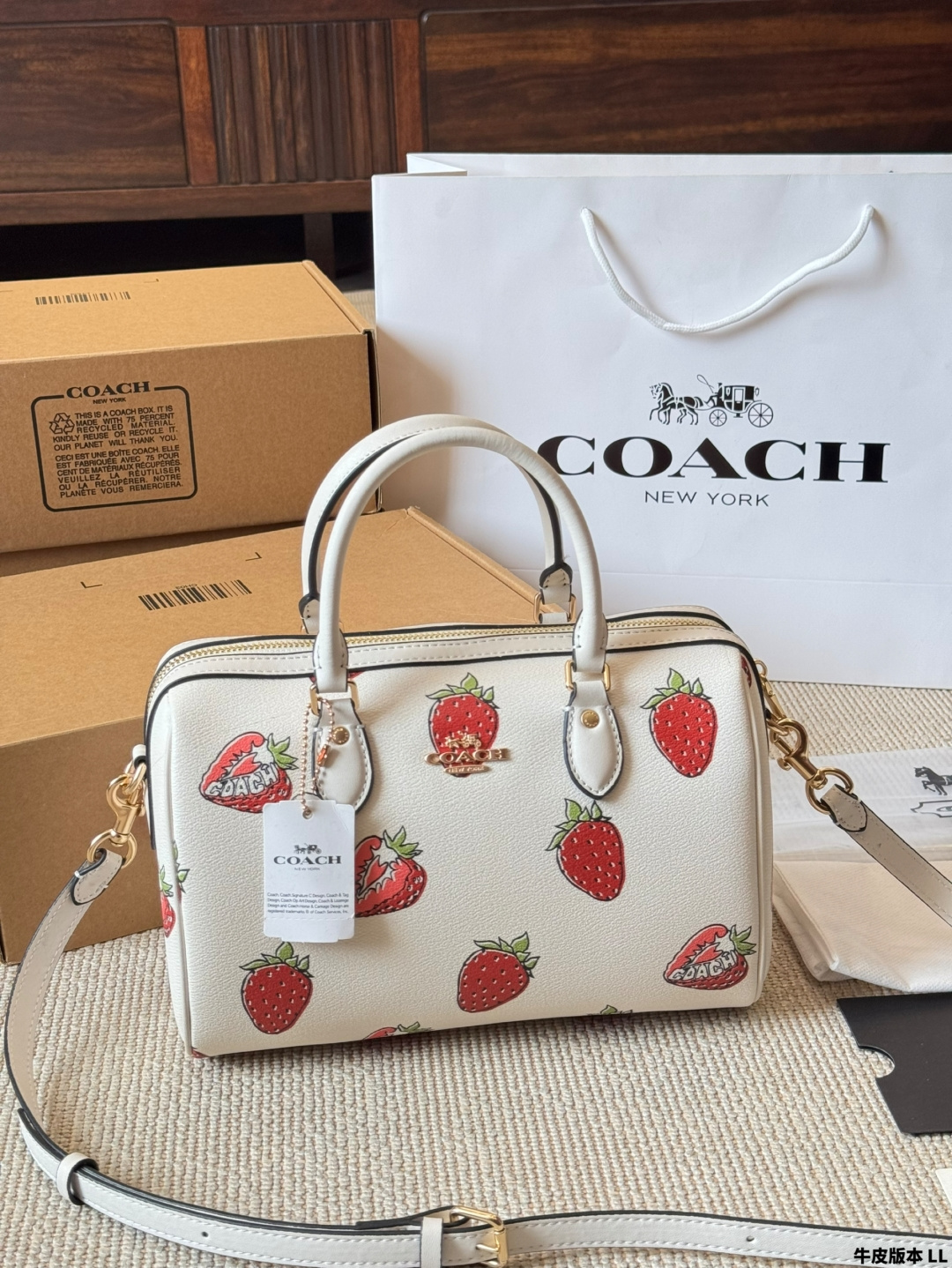 Versión de piel de vaca Coach🍉 mini Rowan nuevo modelo, original de Kouchi, bolso de almohada, con herrajes …