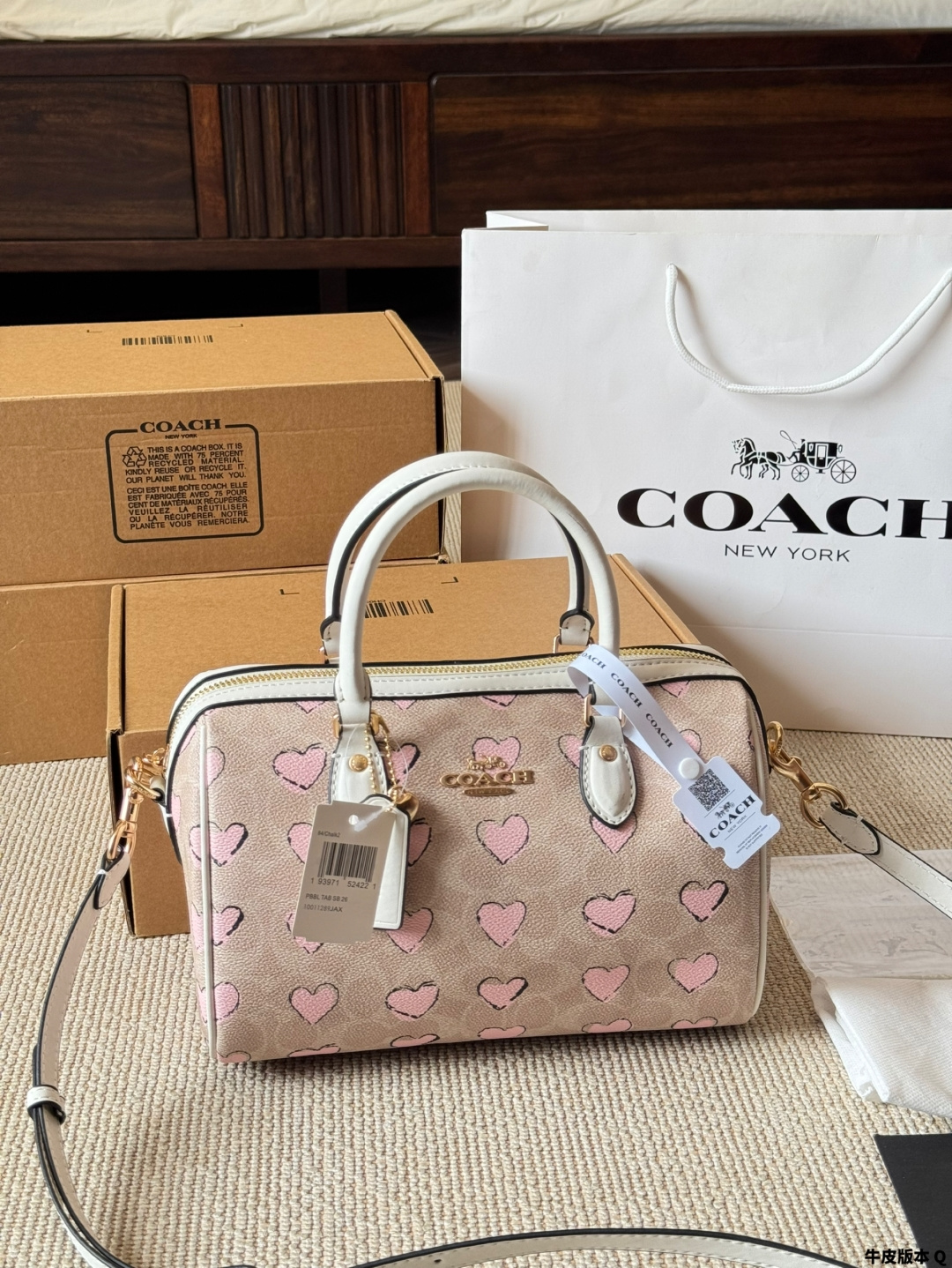 Versión piel Coach ｜ mini Rowan Boston nuevo estilo. Coach original, bolso almohada, herrajes YKK originales …