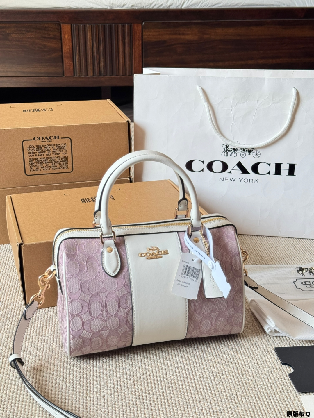 Tela original Coach ｜mini Rowan Boston nuevo estilo Coach original bolso almohada, herrajes YKK originales co…