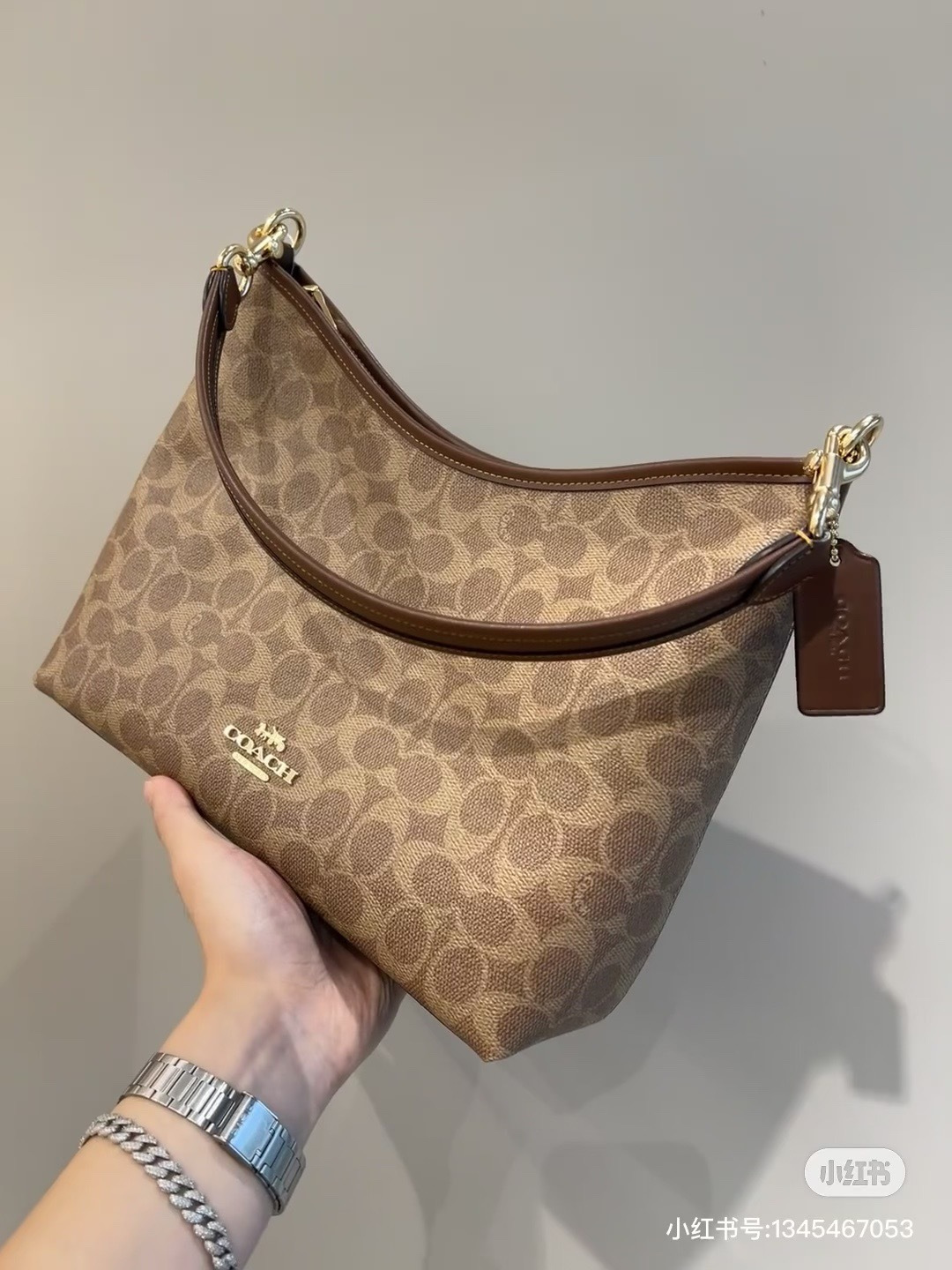 Coach Signature Canvas Khaki Brown crossbody
