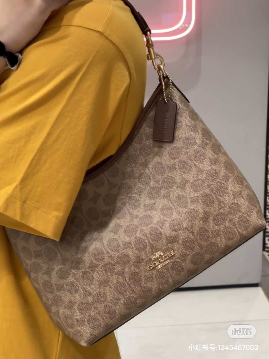 Coach Signature Canvas Khaki Brown crossbody