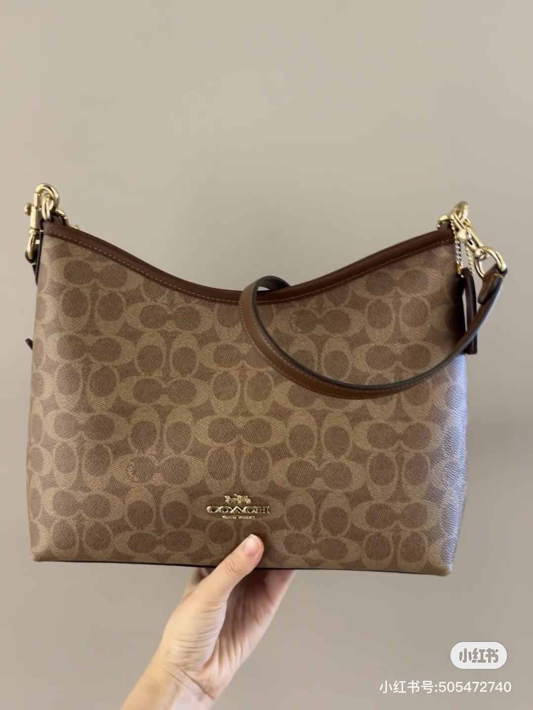 Coach Signature Canvas Khaki Brown crossbody