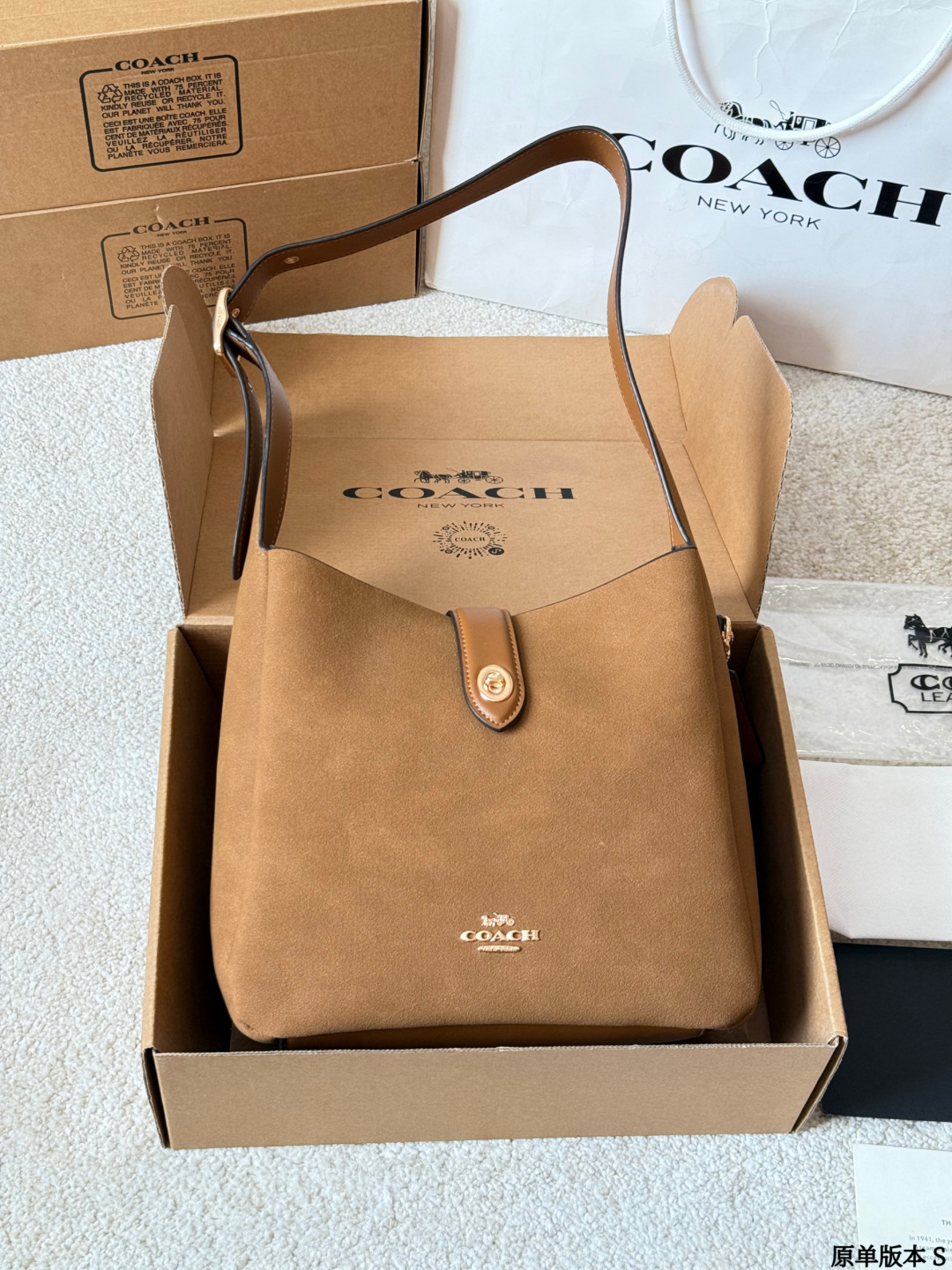 Versión original COACH Hadley bolso de axila ♥COACH Hadley bolso de axila negro, material de piel de grano de napa, sua…