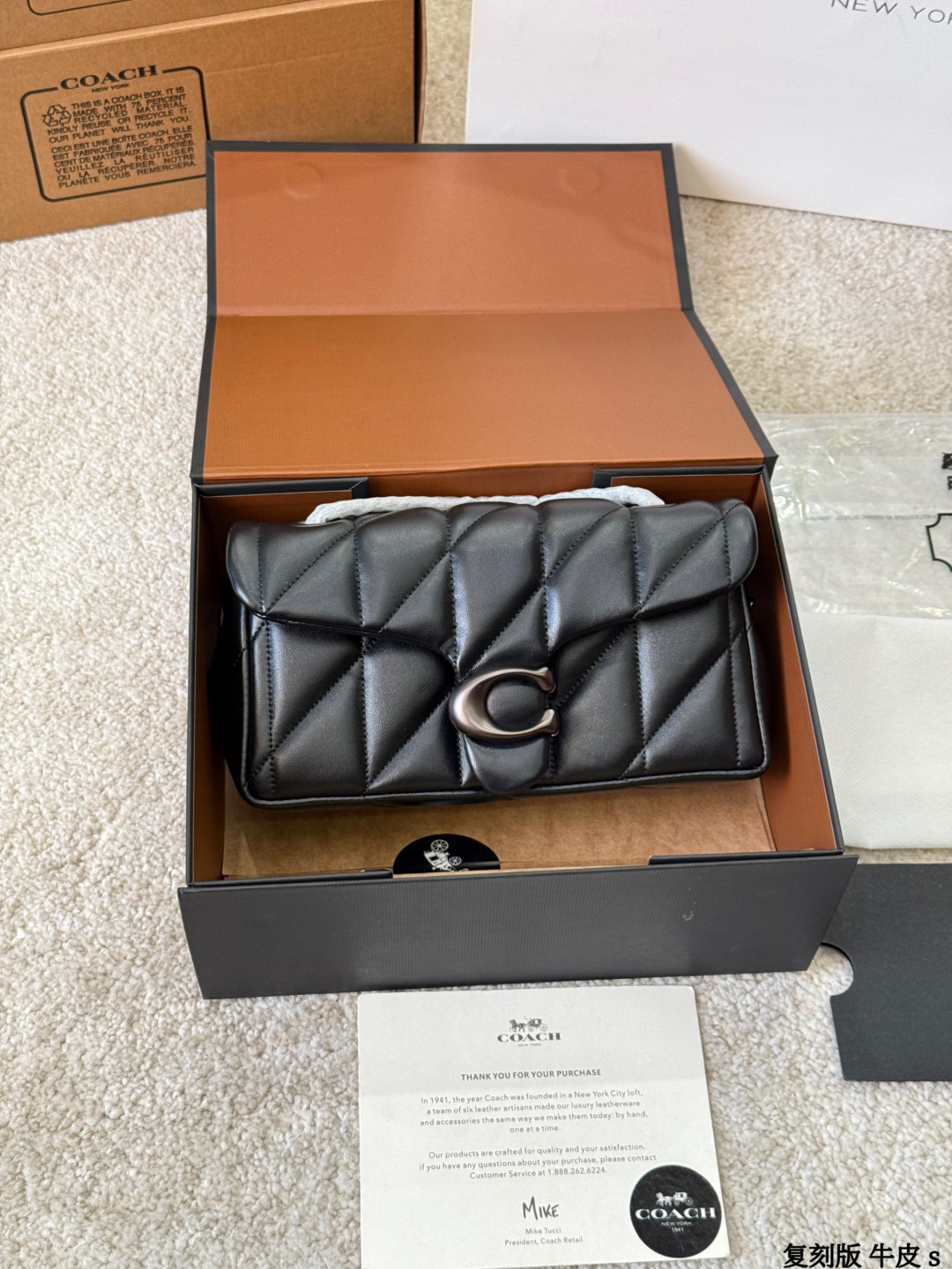 Versión en cuero COACH ｜ All Black con cadena, nueva serie Otabby, nuevo COACH con cadena. ¡El techo de los bolsos ha l…