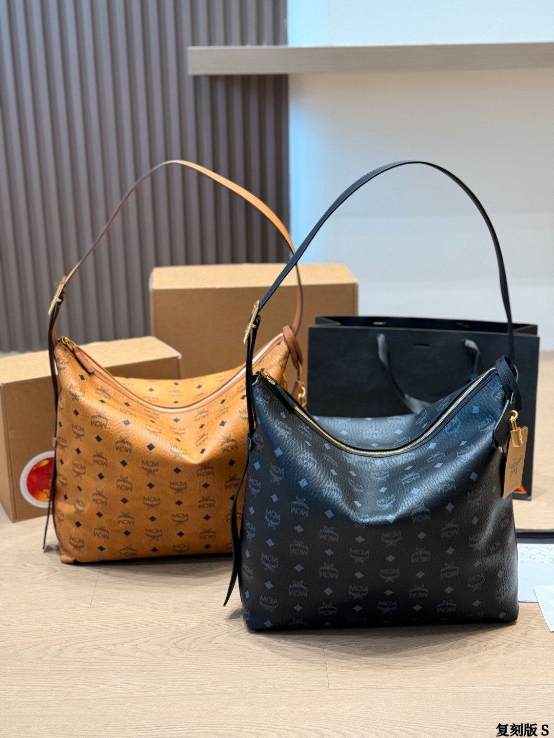 Réplica p190 MCM bolso cuerno Visetos​​ MCM bolso cuerno Visetos, lona recubierta clásica + candado dorado, discreto y …