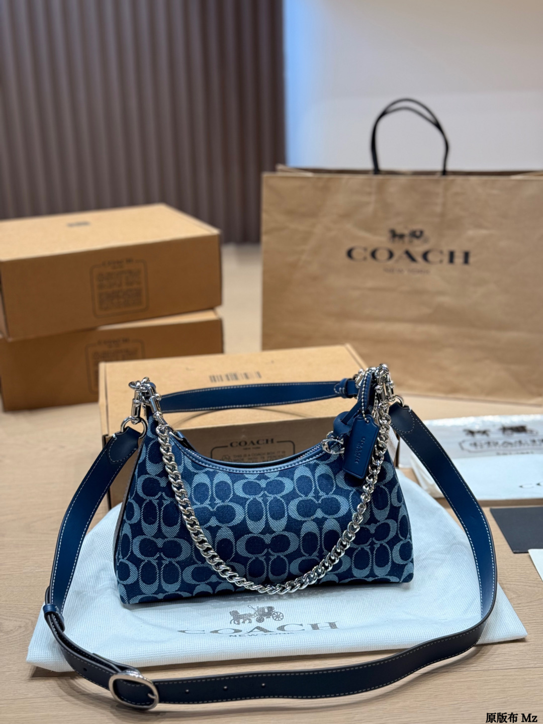 Versión en tela original Coach | Juliet hobo bolso de axila Negro cuero encerado, bolso de empanadilla con cr…