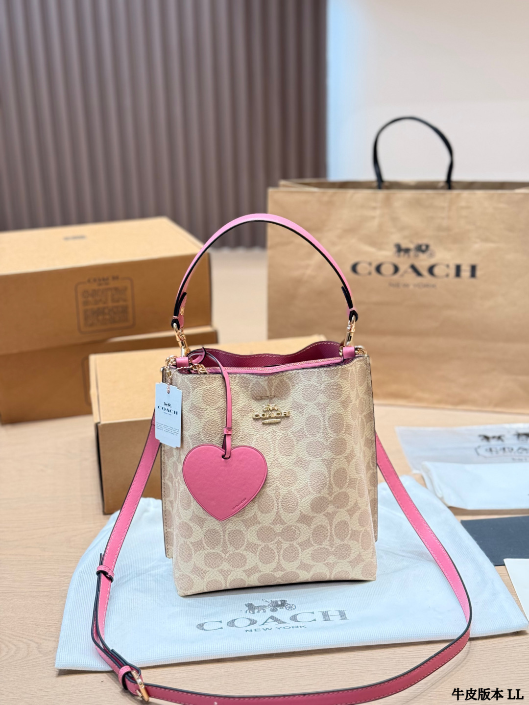 Versión en piel de vaca COACH Mollie Bucket serie, el bolso cubo siempre ha sido un clásico, el tipo de bolso común, Co…