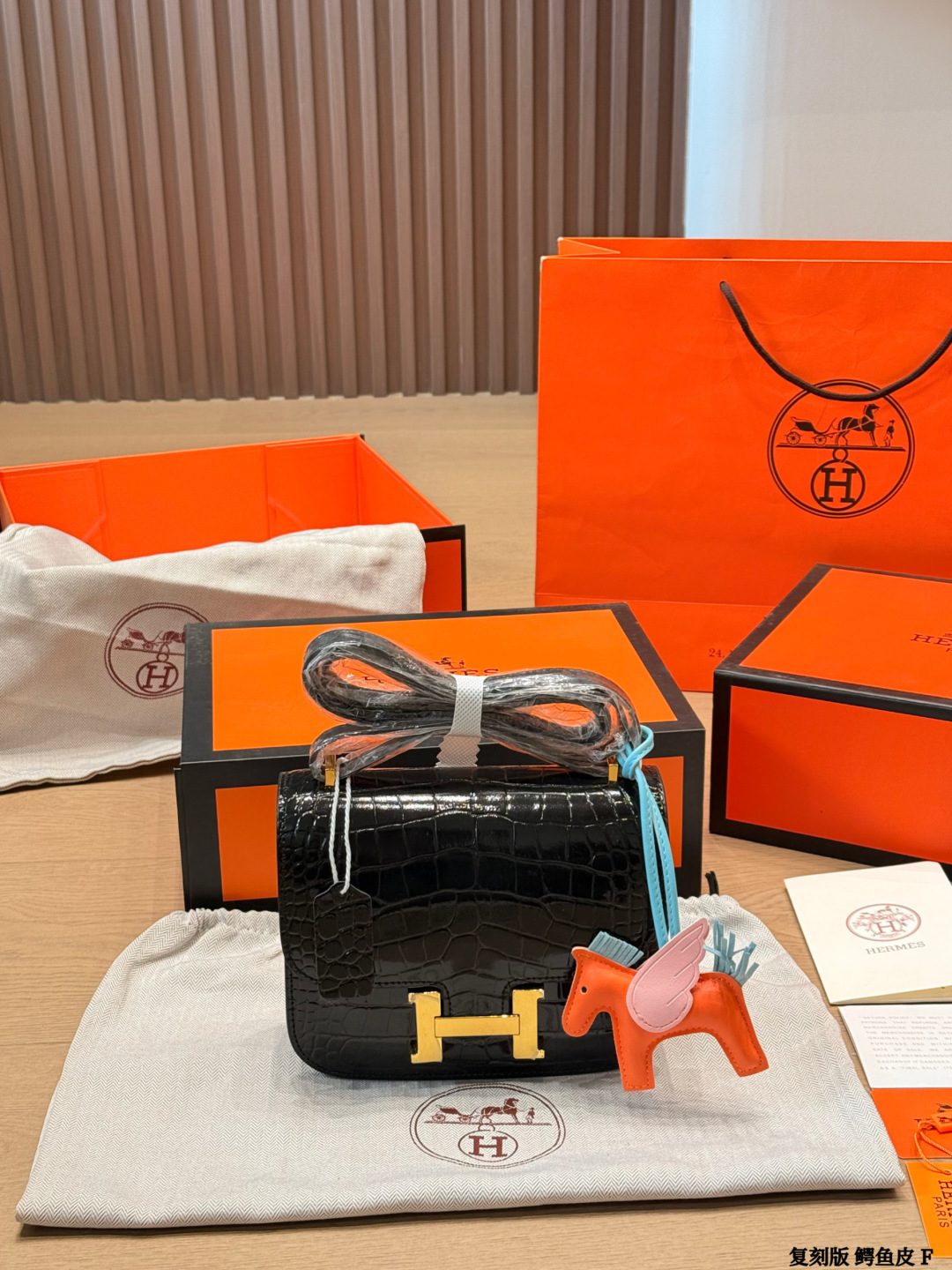 Hermes Constance Black crocodile leather shoulder everyday