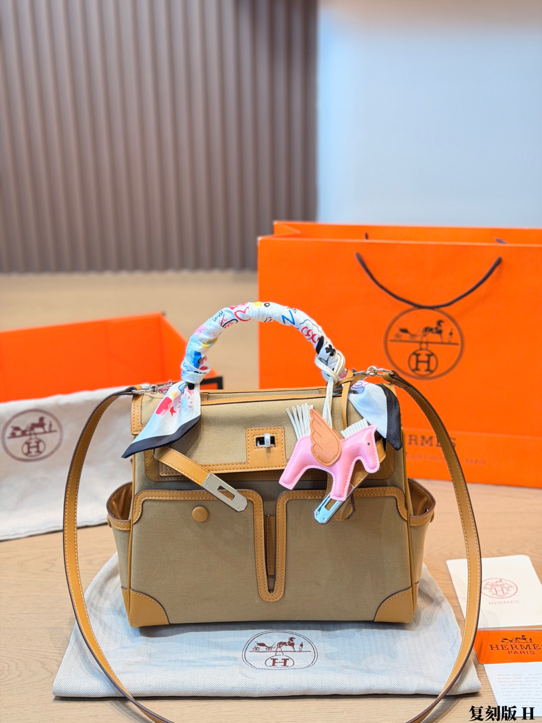 Hermes Cargo Birkin Toile and tan 28 tote everyday