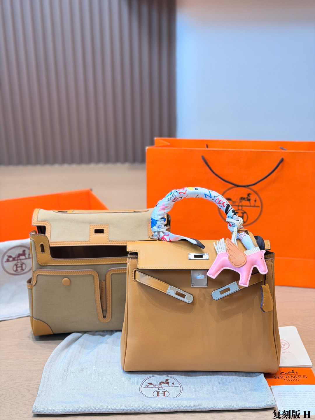 Hermes Cargo Birkin Toile and tan 28 tote everyday