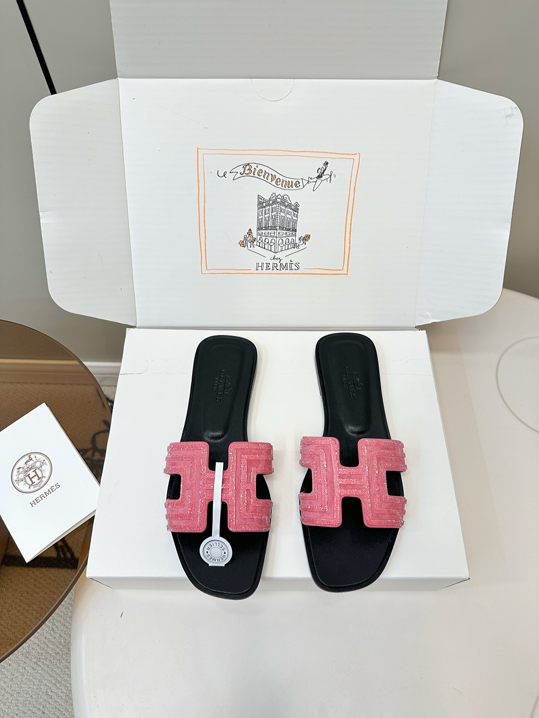 Hermes H-Slides: Chic Leather Sandals with Rhinestone Detail 2 cmp i1750761542992 3455 0 0