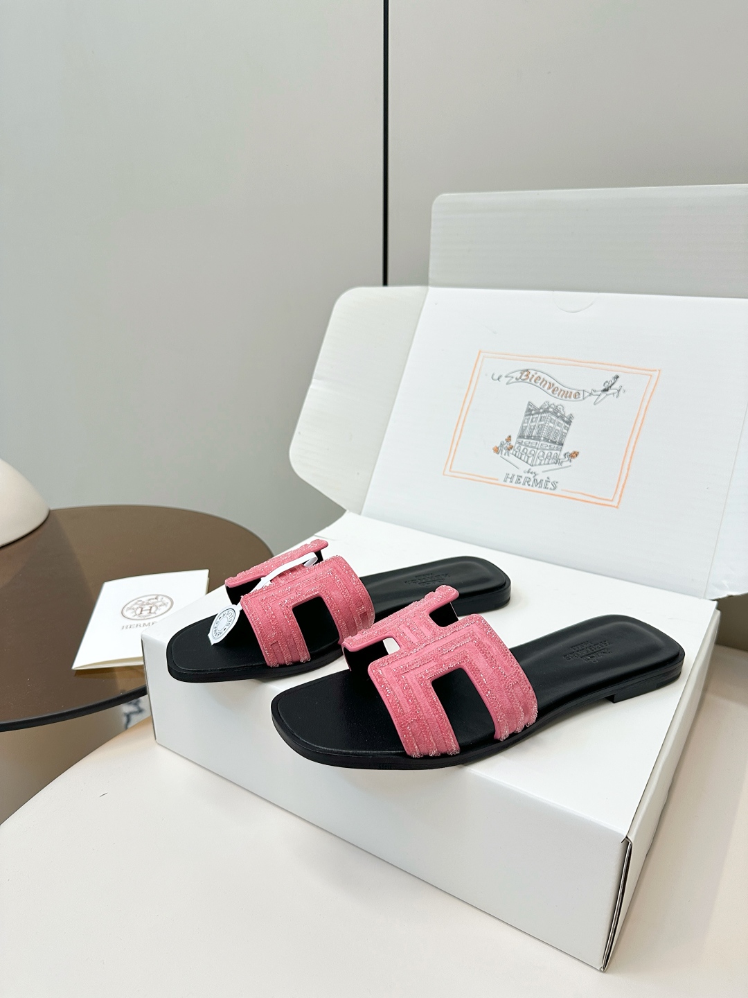 Hermes H-Slides: Chic Leather Sandals with Rhinestone Detail 4 cmp i1750761550160 6690 0 2