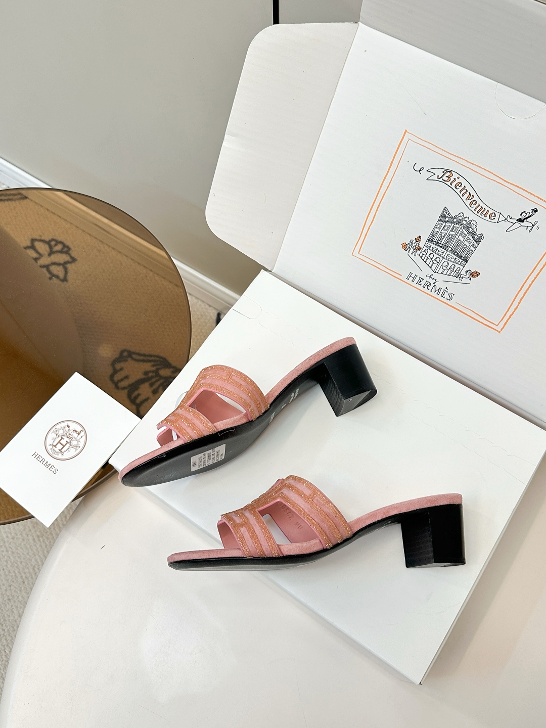 Hermes H Sandal: Elegant Mid-Heel Slippers with Rhinestone Detail 10 cmp i1750762150789 9843 0 8
