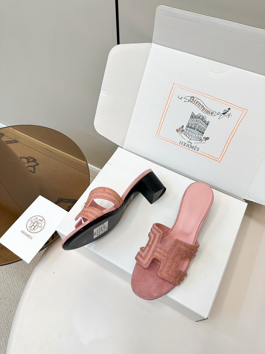 Hermes H Sandal: Elegant Mid-Heel Slippers with Rhinestone Detail 6 cmp i1750762150823 1123 0 4