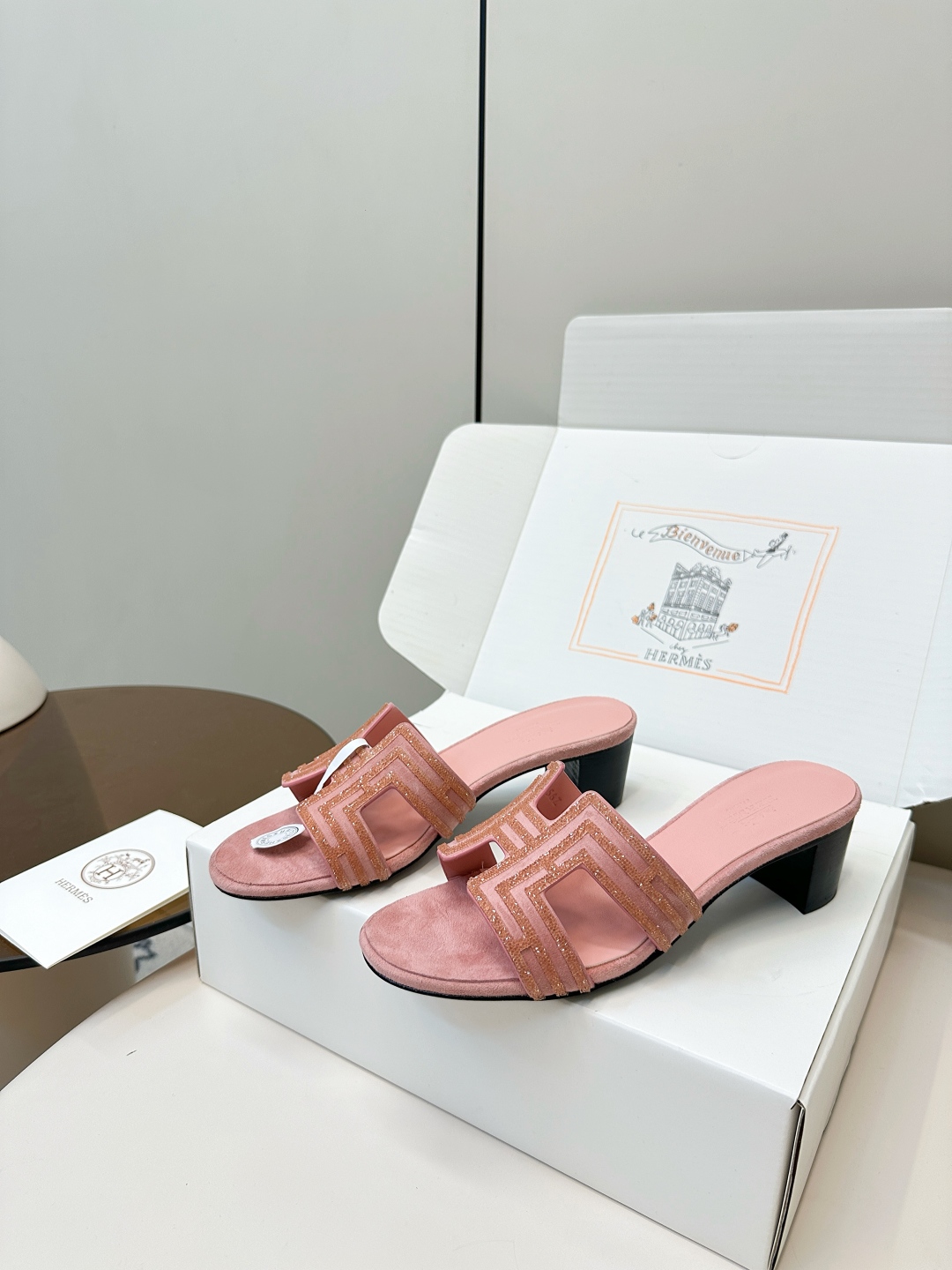 Hermes H Sandal: Elegant Mid-Heel Slippers with Rhinestone Detail 4 cmp i1750762156668 7812 0 2