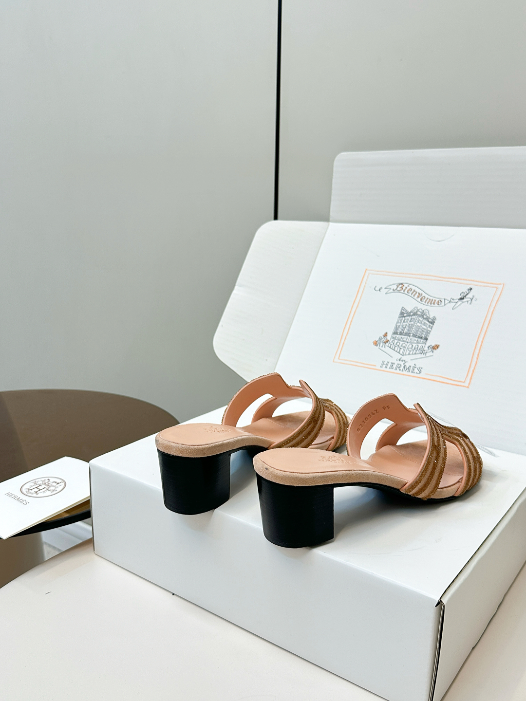 Luxury Hermes H-Slide Sandals: Chic Rhinestone Design, Comfortable Mid-Heel 5 cmp i1750762191651 3829 0 3