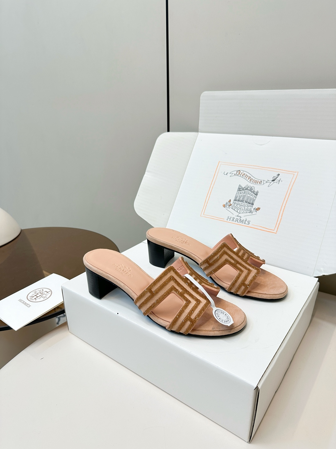 Luxury Hermes H-Slide Sandals: Chic Rhinestone Design, Comfortable Mid-Heel 3 cmp i1750762192112 6023 0 1