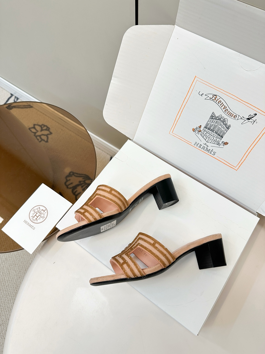 Luxury Hermes H-Slide Sandals: Chic Rhinestone Design, Comfortable Mid-Heel 10 cmp i1750762192152 6997 0 8