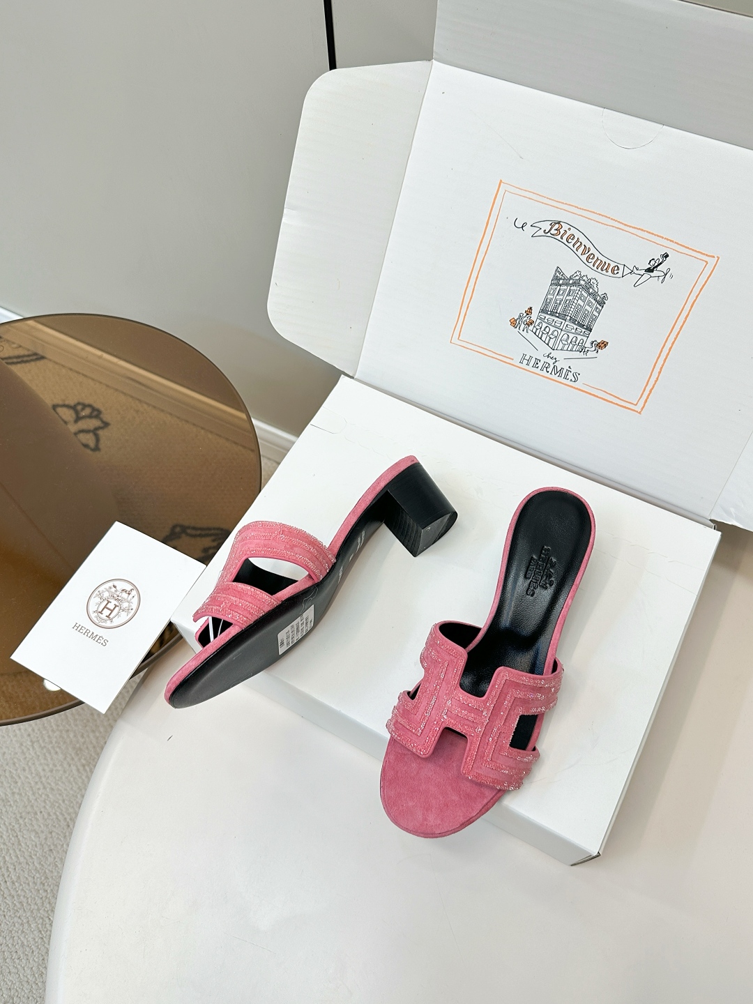Hermes H-Slide Sandal Mid-Heel Rhinestone Embellished Leather Slippers 5 cmp i1750762215910 7376 0 3