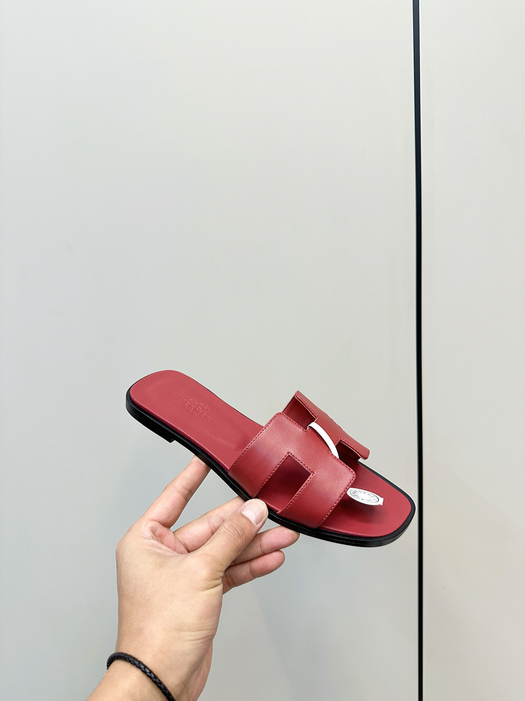 Hermès Hermes 爱马仕 小牛皮H拖 平底拖鞋