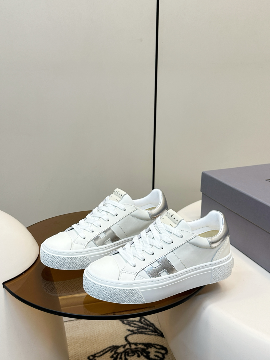 Alexander McQueen HOGAN H705 运动鞋 休闲厚底小白鞋