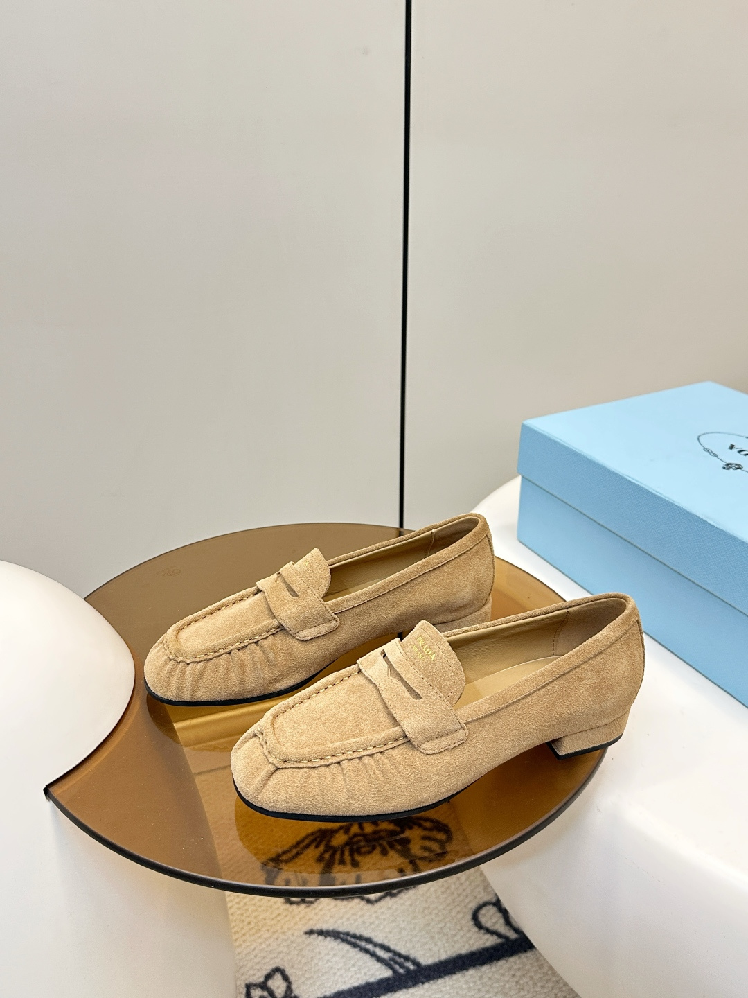 Prada Prada26新品 褶皱 乐福鞋​​