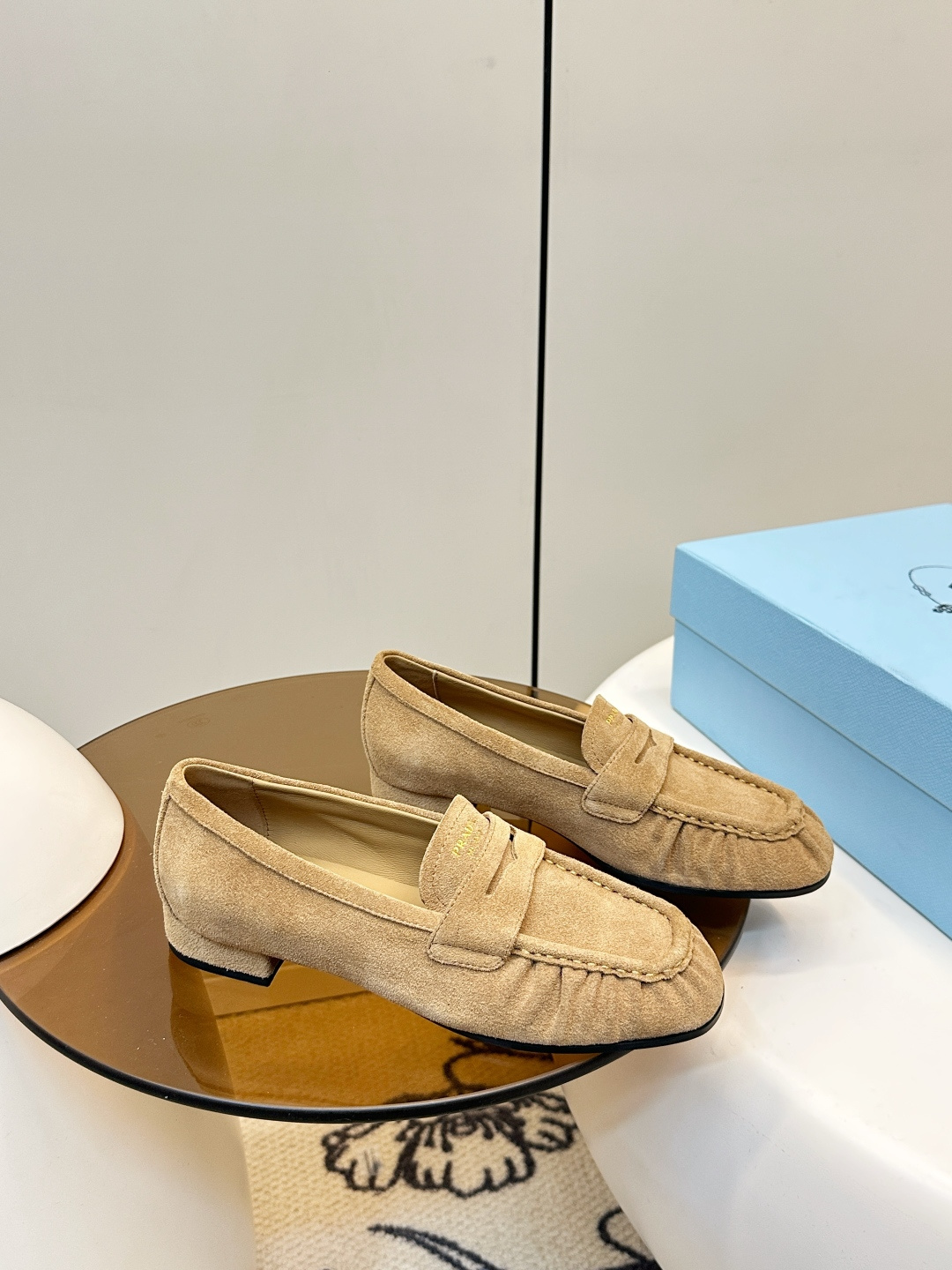Prada Prada26新品 褶皱 乐福鞋​​