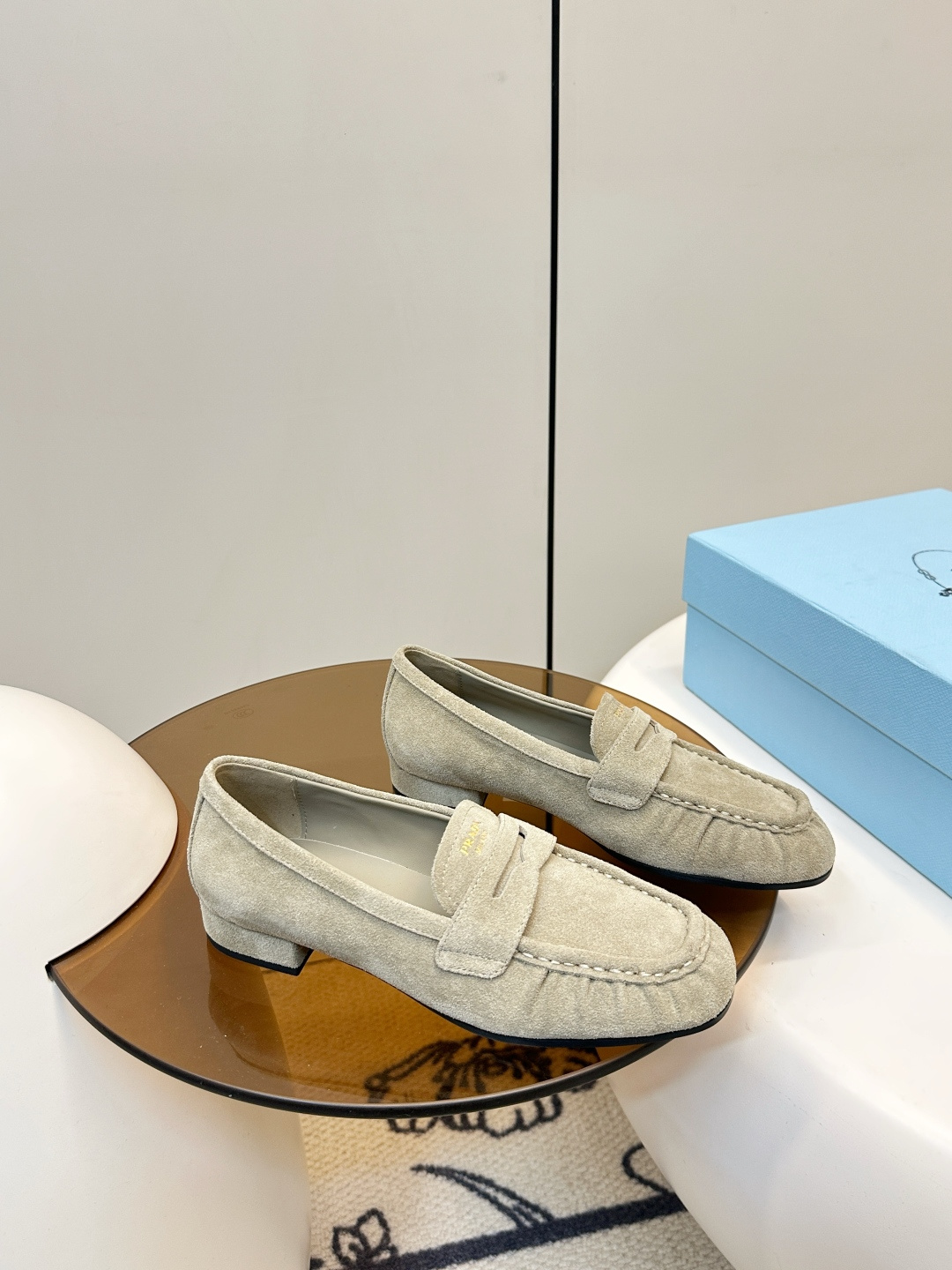 Prada Prada26新品 褶皱 乐福鞋​​