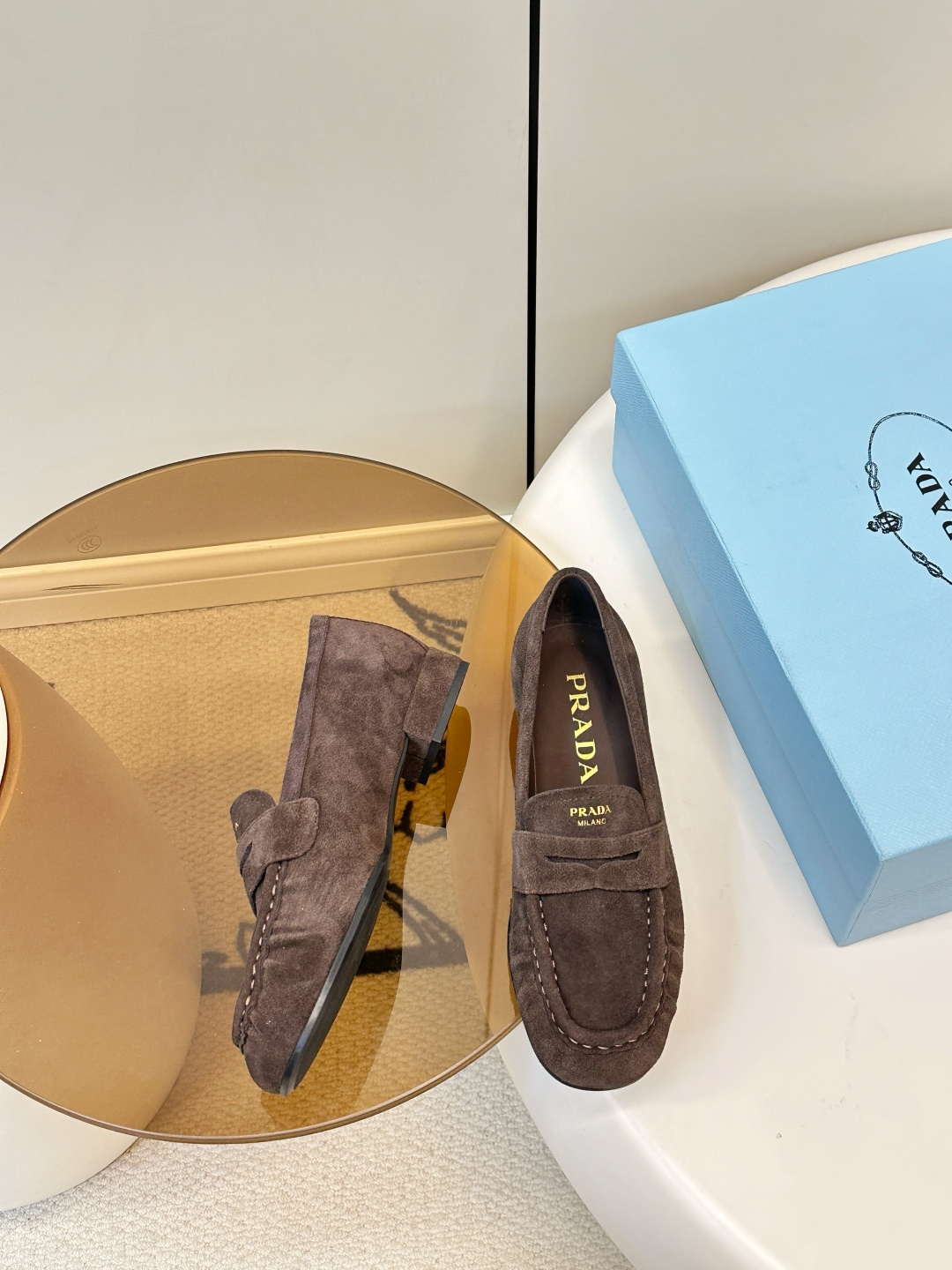 Prada Prada26新品 褶皱 乐福鞋​​