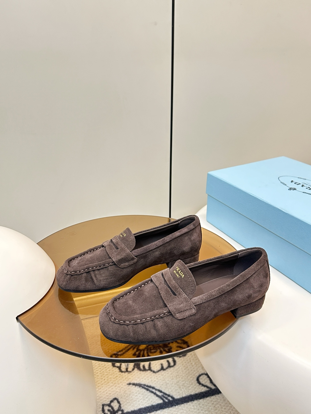 Prada Prada26新品 褶皱 乐福鞋​​