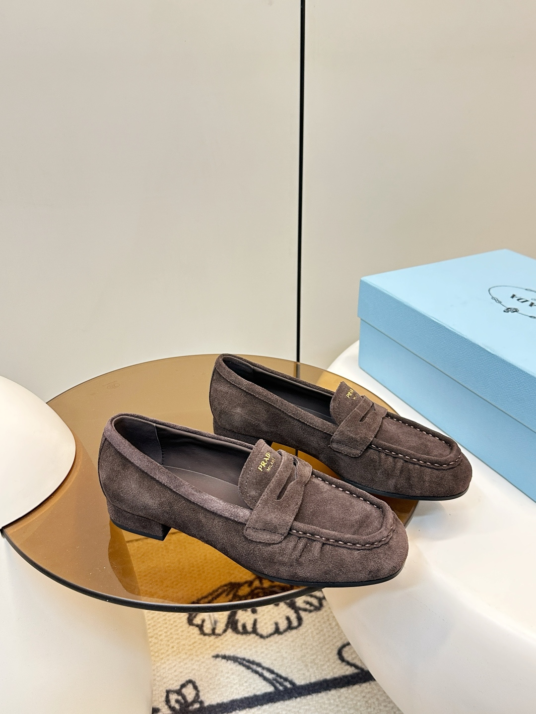 Prada Prada26新品 褶皱 乐福鞋​​