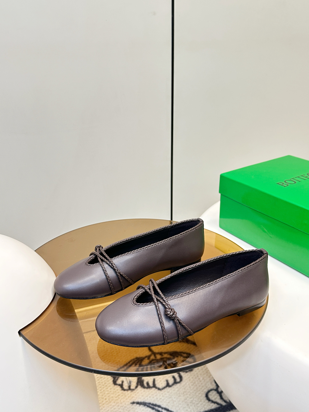 Bottega Veneta BV 26新品Rosa玛丽珍芭蕾鞋​​