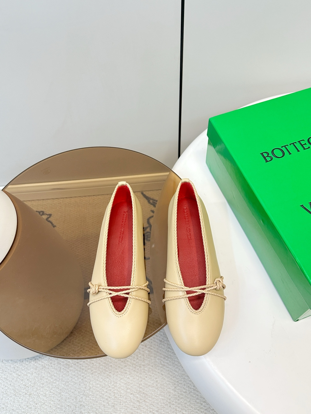 Bottega Veneta BV 26新品Rosa玛丽珍芭蕾鞋​​