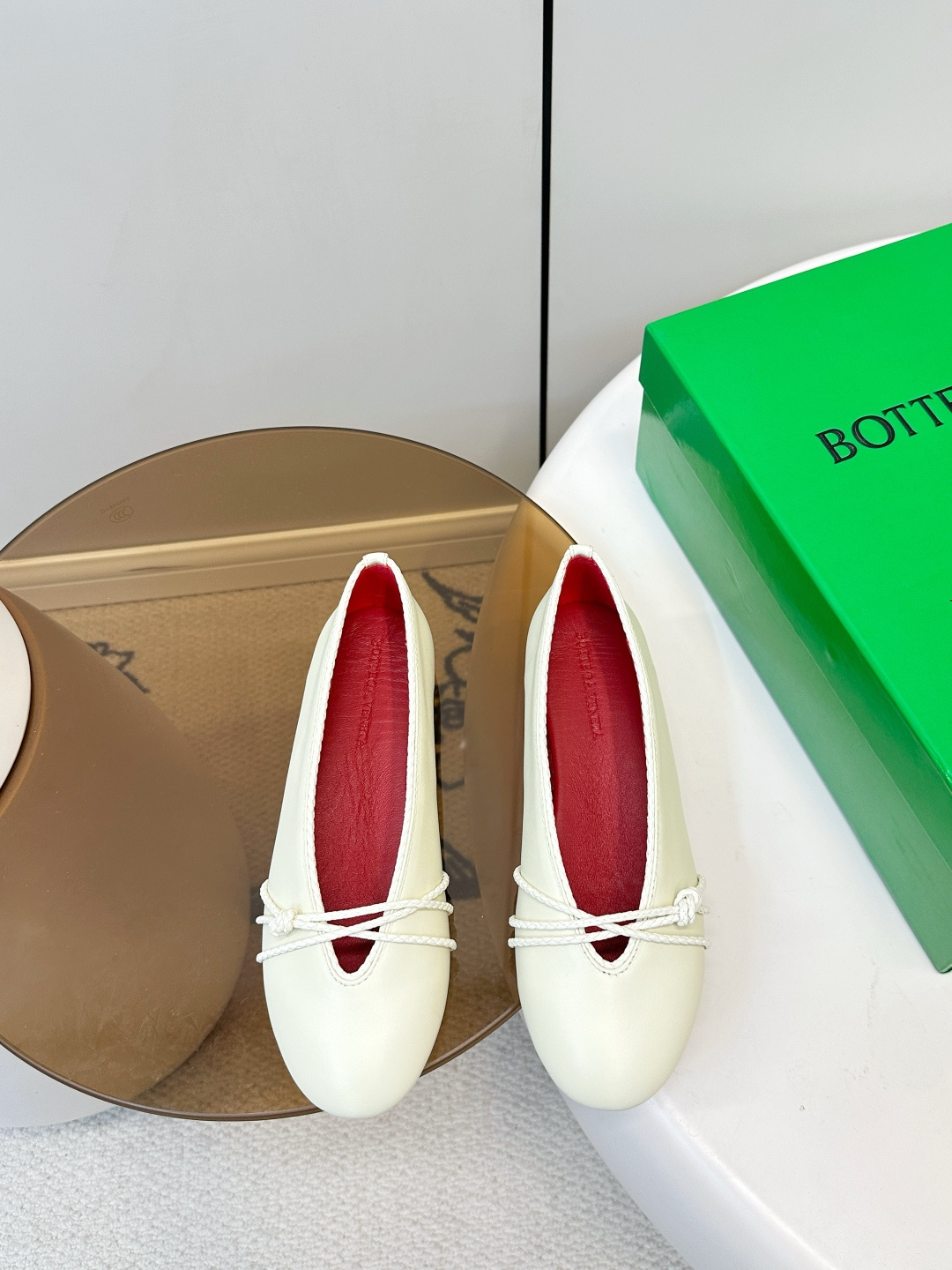 Bottega Veneta BV 26新品Rosa玛丽珍芭蕾鞋​​