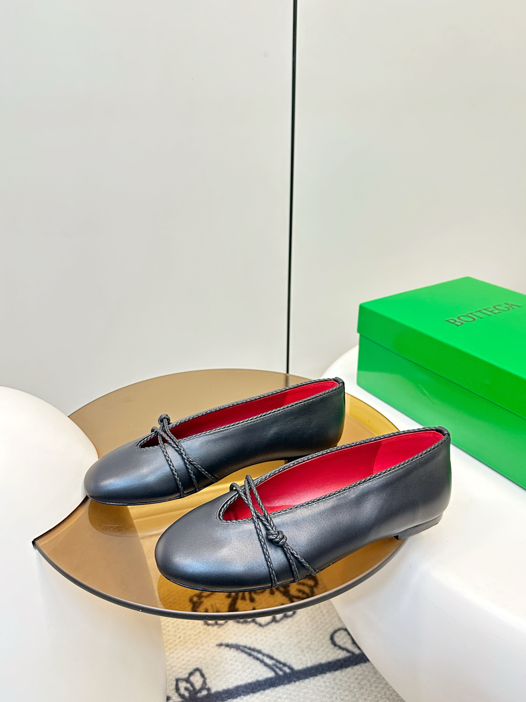 Bottega Veneta BV 26新品Rosa玛丽珍芭蕾鞋​​