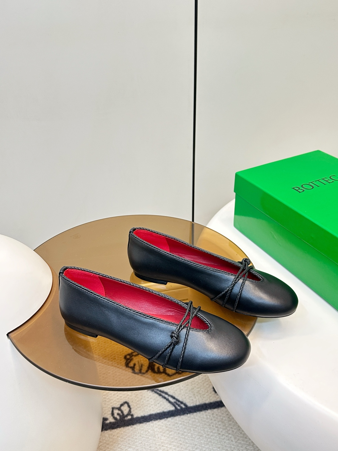 Bottega Veneta BV 26新品Rosa玛丽珍芭蕾鞋​​