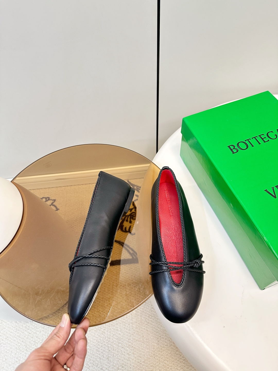 Bottega Veneta BV 26新品Rosa玛丽珍芭蕾鞋​​