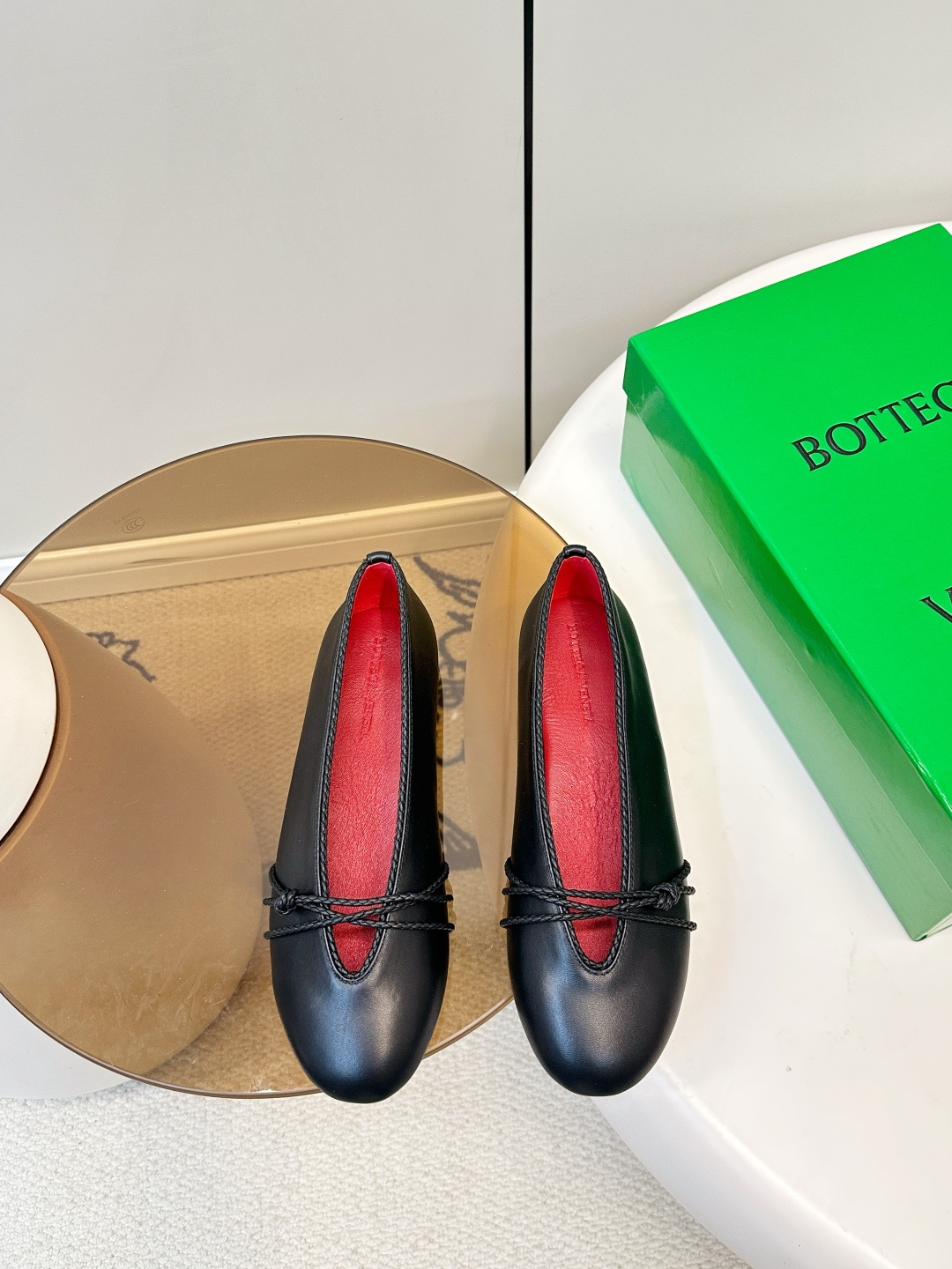 Bottega Veneta BV 26新品Rosa玛丽珍芭蕾鞋​​