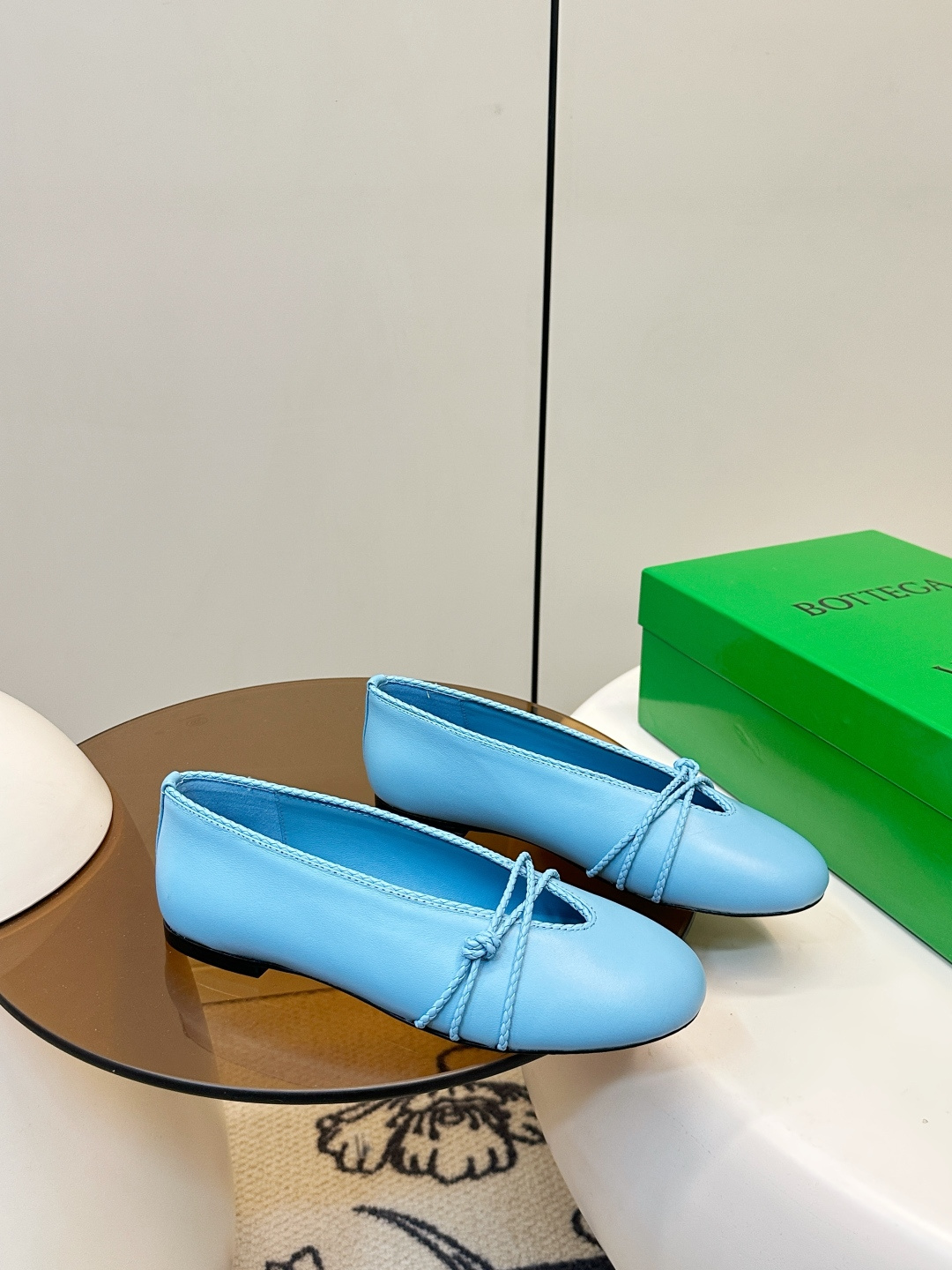 Bottega Veneta BV 26新品Rosa玛丽珍芭蕾鞋​​