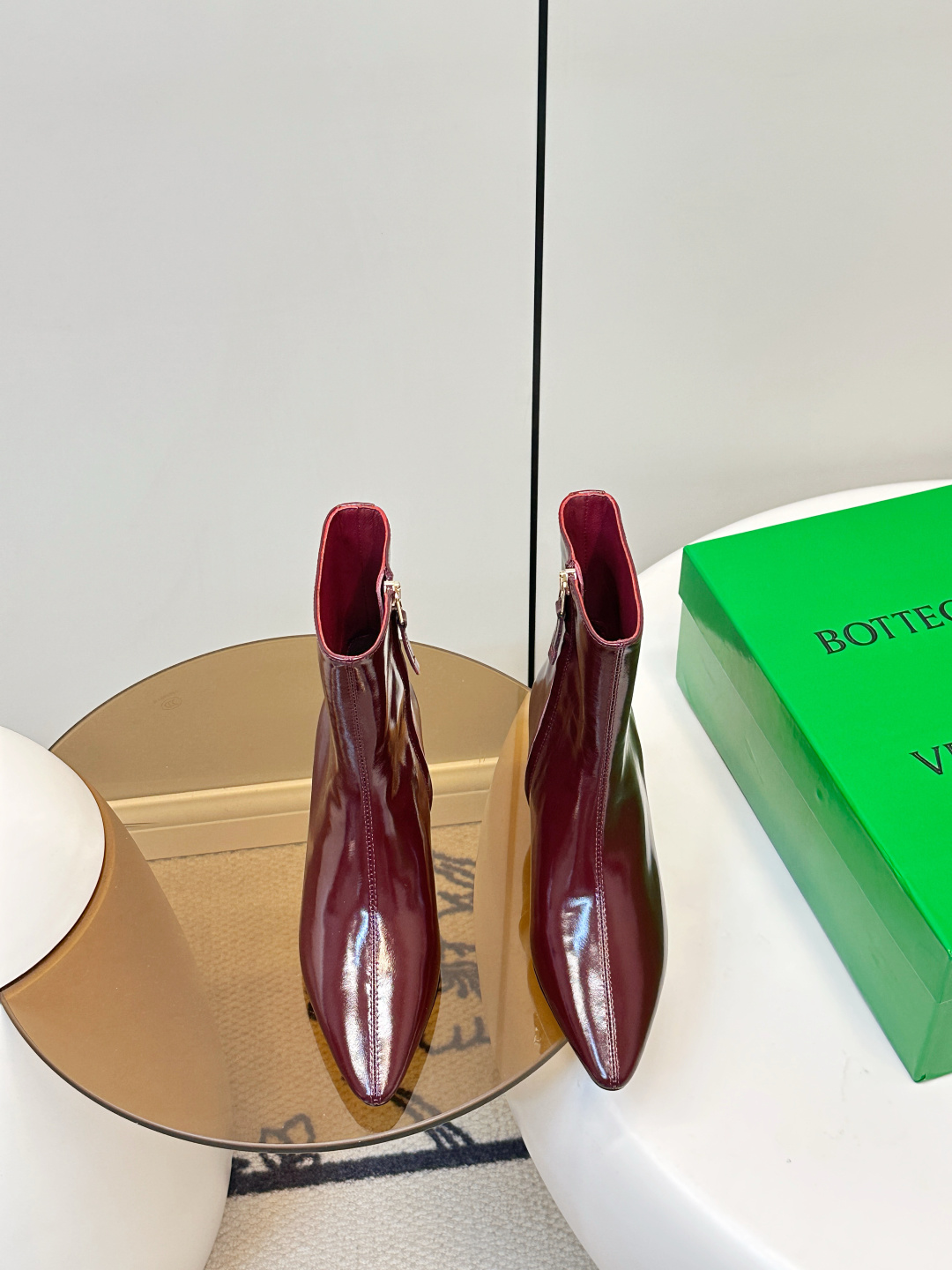 Bottega Veneta Bottega Veneta26​​油蜡皮尖头细跟 短靴