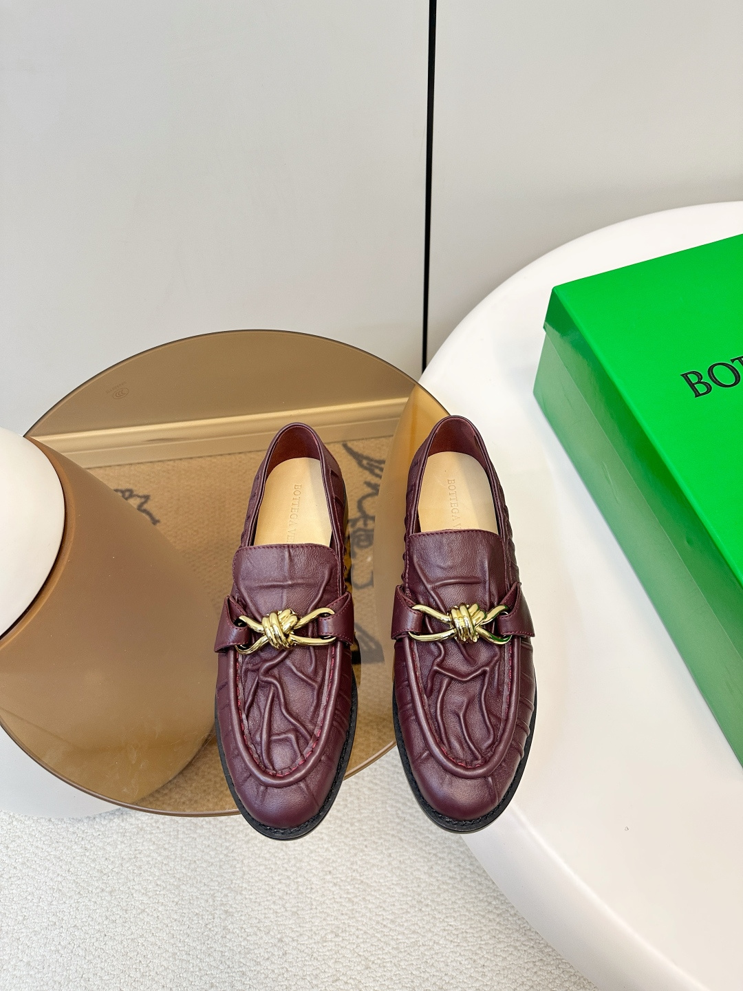 Bottega Veneta Bottega Veneta 26新品褶皱绳结扣乐福鞋​​