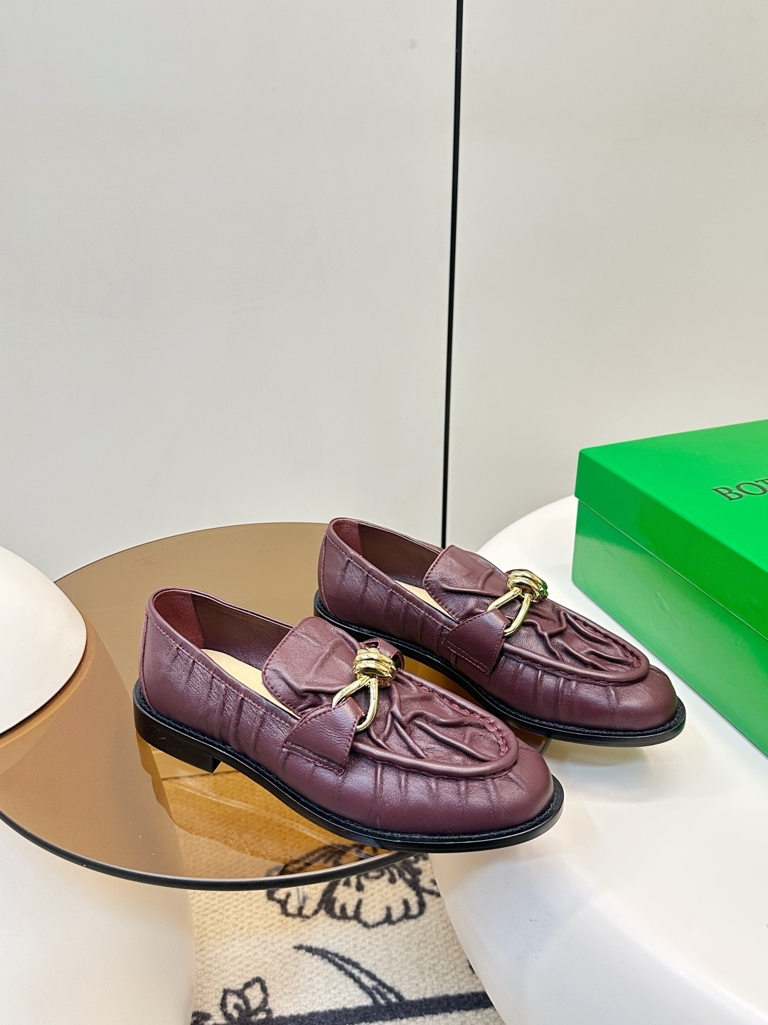 Bottega Veneta Bottega Veneta 26新品褶皱绳结扣乐福鞋​​